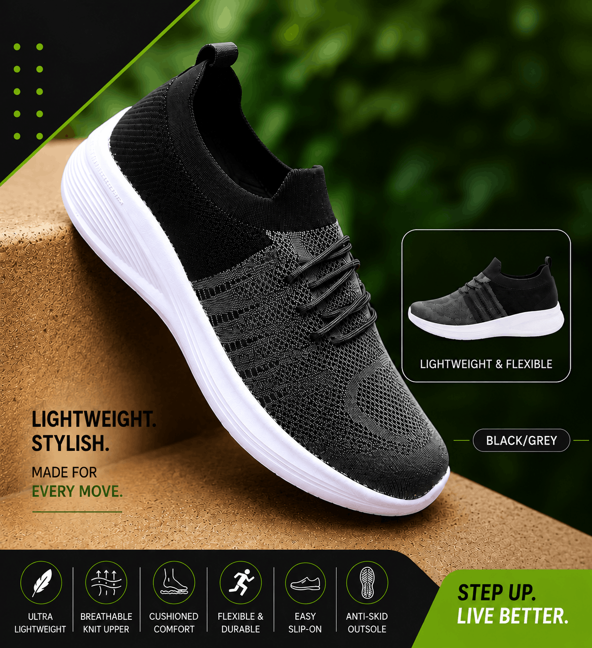 Black-Grey EVA Sole